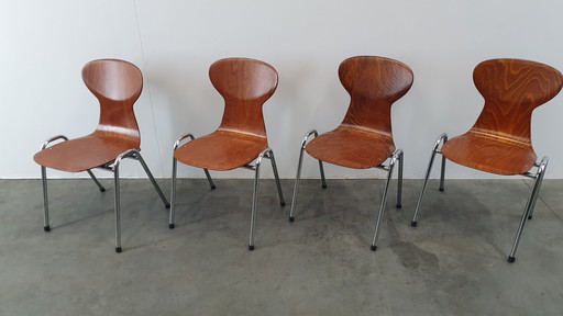 4x Eromes pagholz industrial stackable design chair