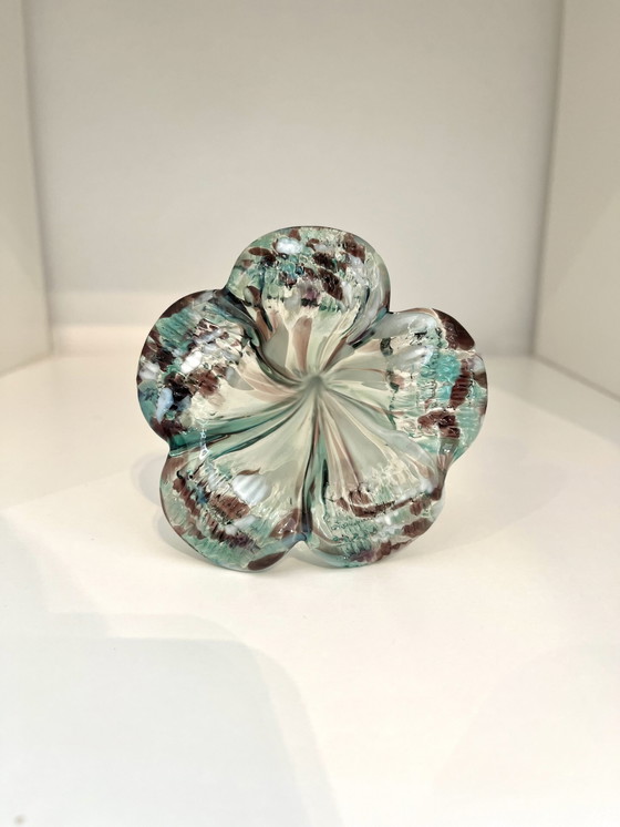 Image 1 of Glass art, Turquoise Flower