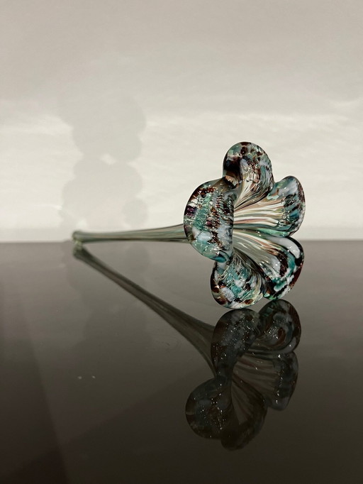 Glass art, Turquoise Flower