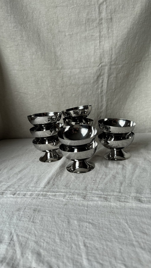 10X Large Silver Stainless Steel Coupes