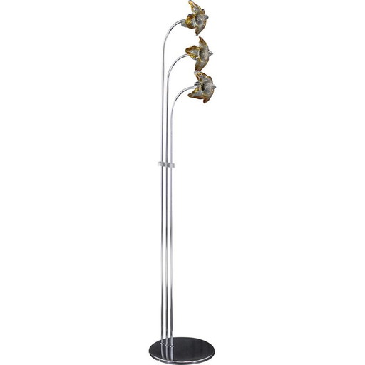 Vintage floor lamp with Murano glass, Italy 1980s