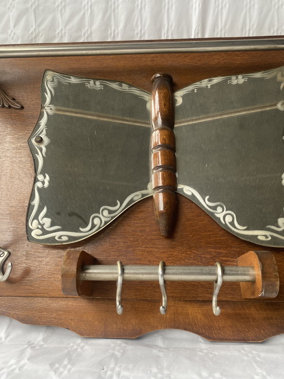 Image 1 of Porte-manteau vintage avec miroir poli