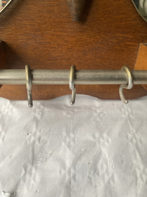 Image 1 of Porte-manteau vintage avec miroir poli