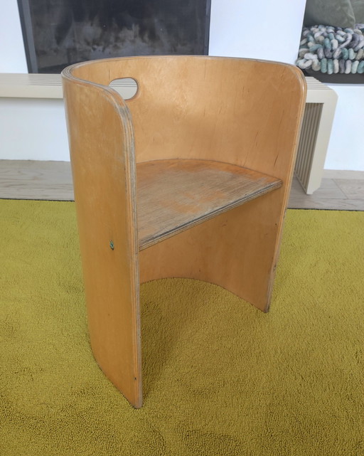 Vintage birch plywood kids chair
