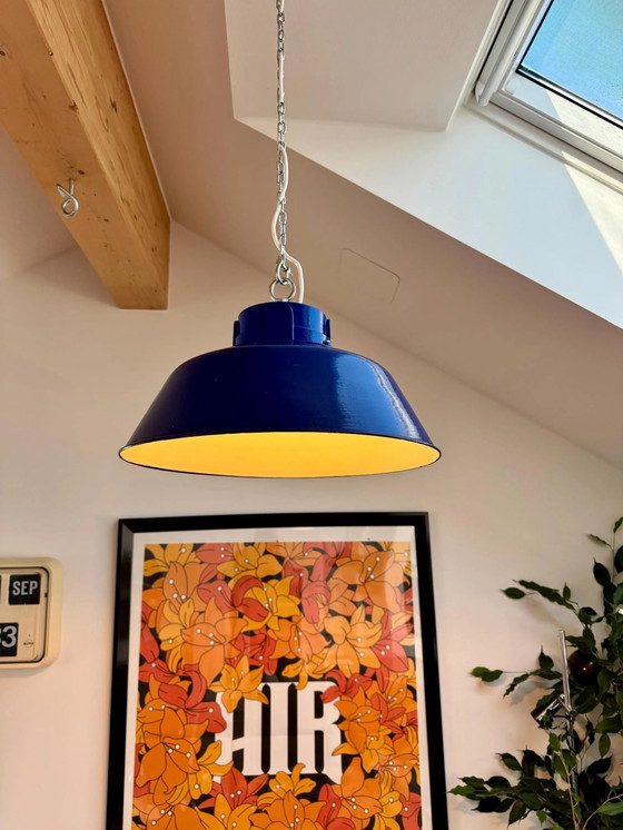 Image 1 of Industrial Pendant Lamp Art Deco Enamelled Antique Factory Light Vintage Bauhaus Retro Lighting Loft