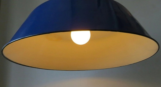 Image 1 of Industrial Pendant Lamp Art Deco Enamelled Antique Factory Light Vintage Bauhaus Retro Lighting Loft