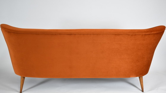 Image 1 of Three-seat Velvet Sofa, Germany 1960s, Rusty, Restored