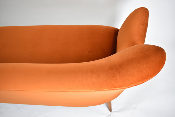 Image 1 of Three-seat Velvet Sofa, Germany 1960s, Rusty, Restored