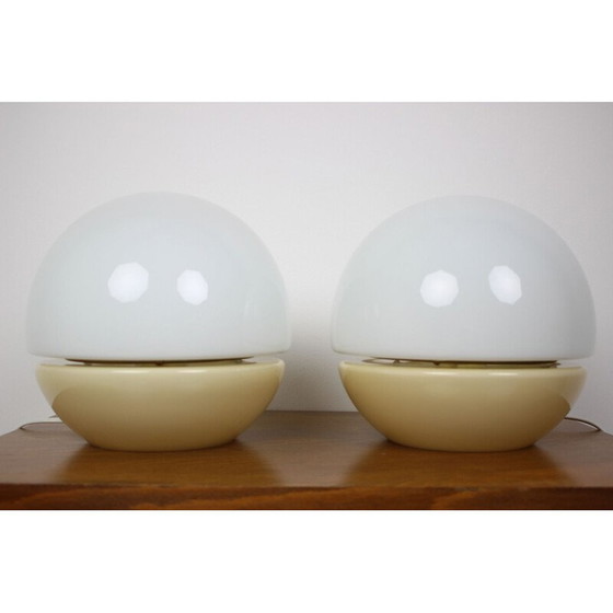 Image 1 of Pair of vintage all-glass table lamps, Czechoslovakia 1970