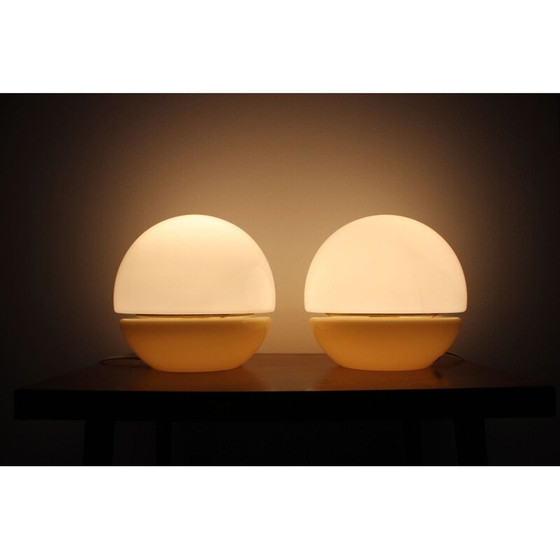 Image 1 of Pair of vintage all-glass table lamps, Czechoslovakia 1970