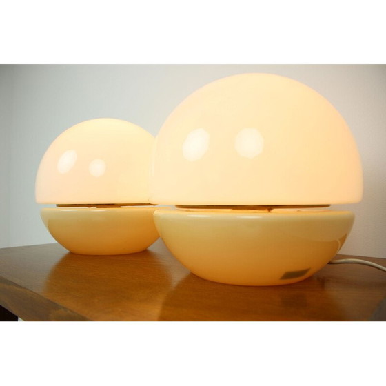 Image 1 of Pair of vintage all-glass table lamps, Czechoslovakia 1970