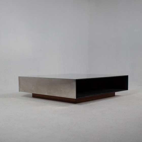 Image 1 of Aluminium Square Coffee Table By Baxter, Italy 70S