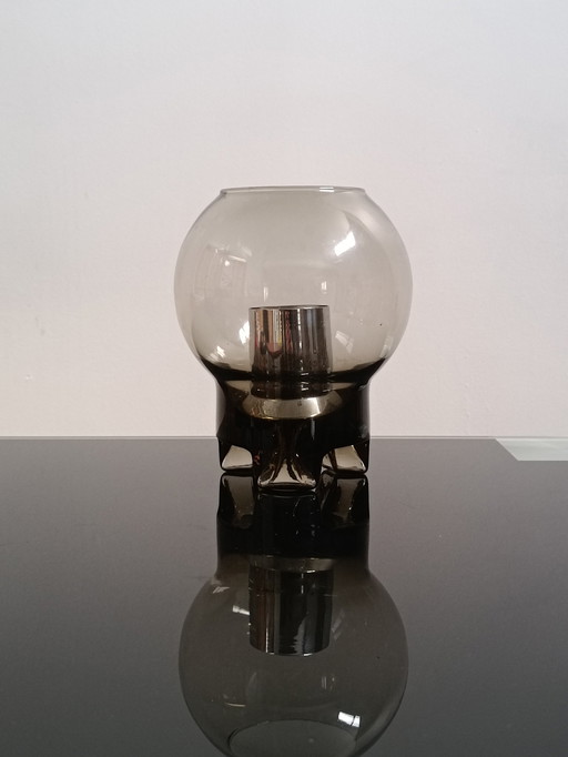 Smoked Glass Table Lamp By Sussmuth Leuchten 1970s