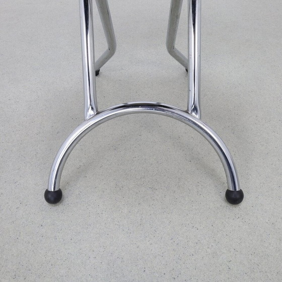 Image 1 of Set of 4 vintage folding chairs in chrome steel and wool, 1980