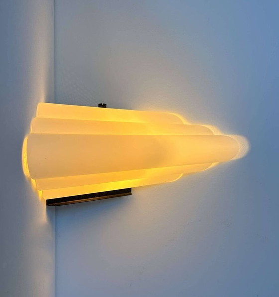 Image 1 of Lampada da parete angolare in vetro opalino di Murano di Vetri - Italia 1970