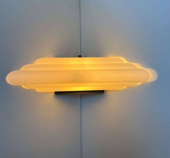 Image 1 of Lampada da parete angolare in vetro opalino di Murano di Vetri - Italia 1970