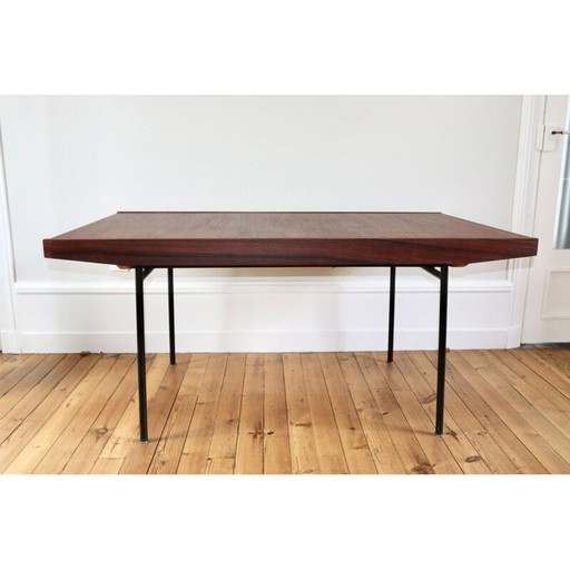 Vintage modernist table in rosewood by Alain Richard