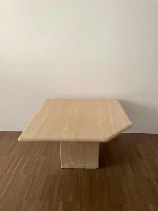 Travertine side table