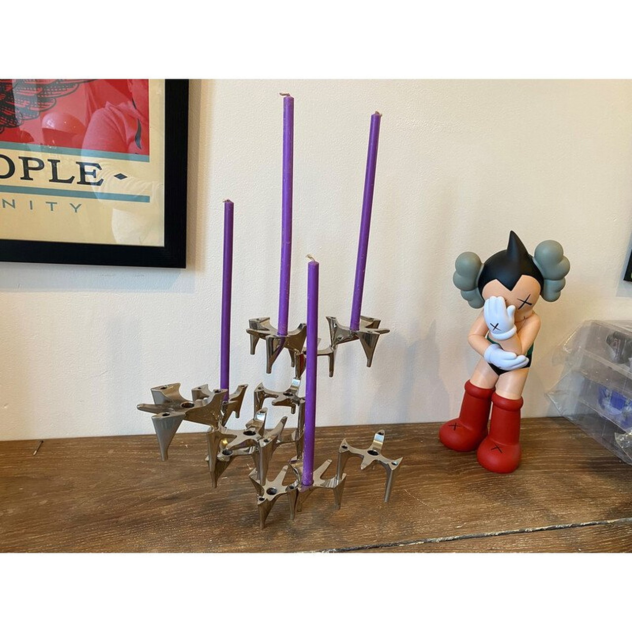 Set of 3 vintage Vogelflug model candlesticks for Hammonia Motard Gmbh,  Germany 1970