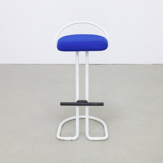 Image 1 of 3X Barstool Postmodern, 1980S New Upholstered