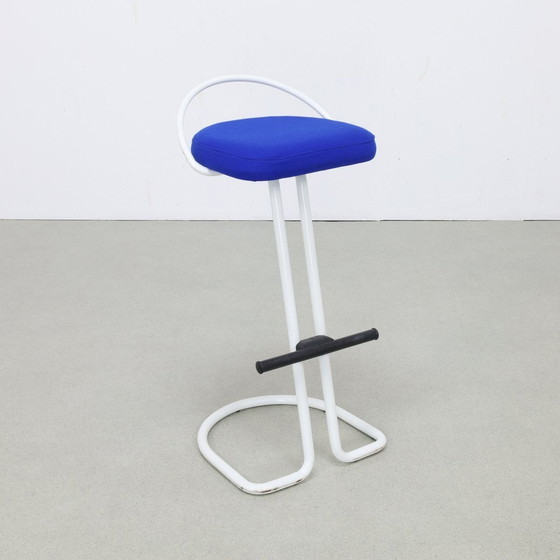 Image 1 of 3X Barstool Postmodern, 1980S New Upholstered