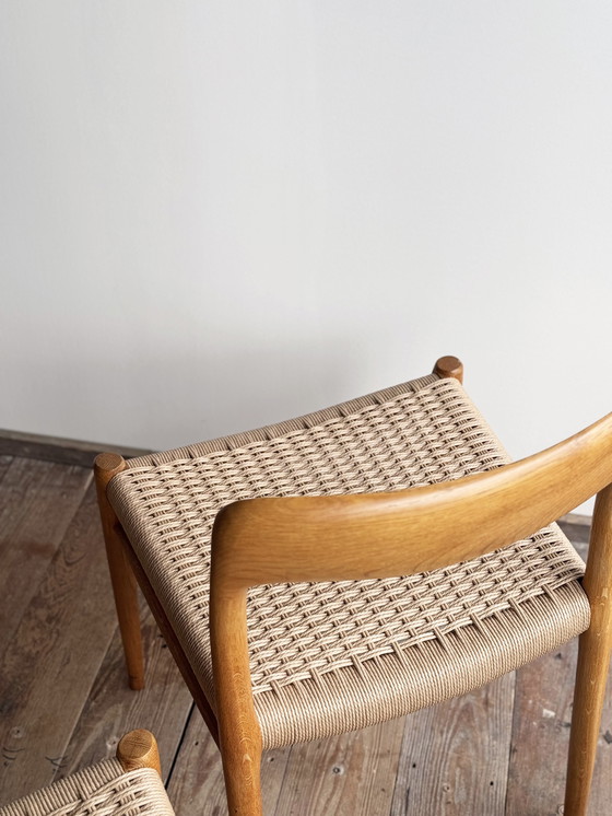 Image 1 of Mid-Century Danish Model 75 Chairs in Oak by Niels O. Møller for JL Møllers Furniture Factory, 1950s, Set of 4