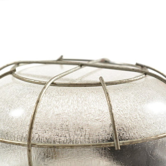 Image 1 of Lampada da parete vintage in bachelite, vetro e gabbia metallica, Cecoslovacchia 1950