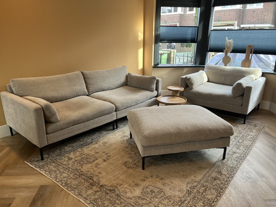 Image 1 of Zuiver Summer Set In Latte - 3-Seater Sofa, Hocker & Loveseat