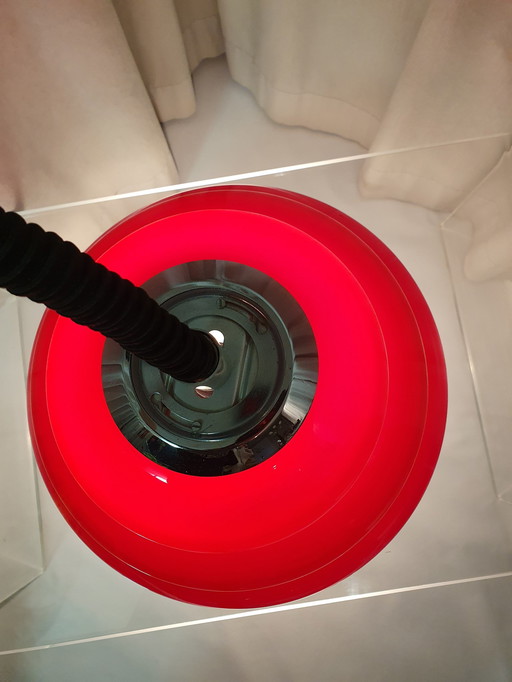 Pendant light glass red vintage 70s
