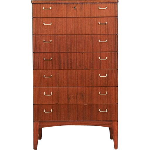 Mahogany chest of drawers, Scandinavian design, 1970s, production: Denmark