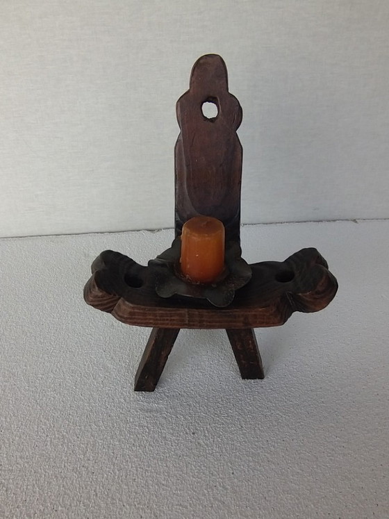 Image 1 of Chaise + Tabouret + Bougeoir Brutaliste Espagnol