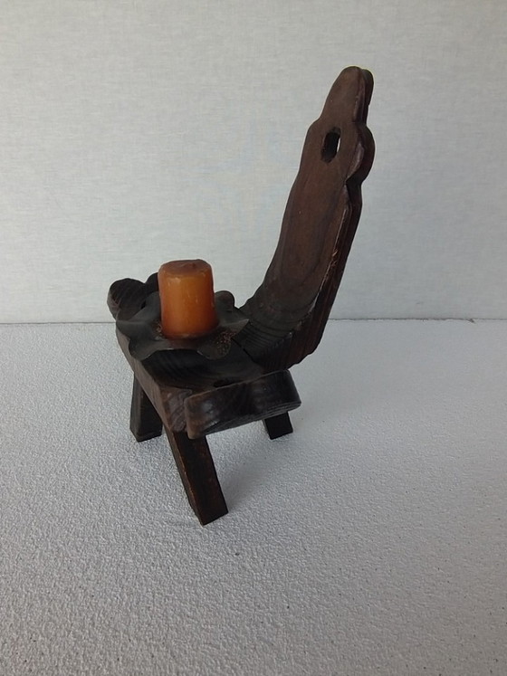 Image 1 of Chaise + Tabouret + Bougeoir Brutaliste Espagnol