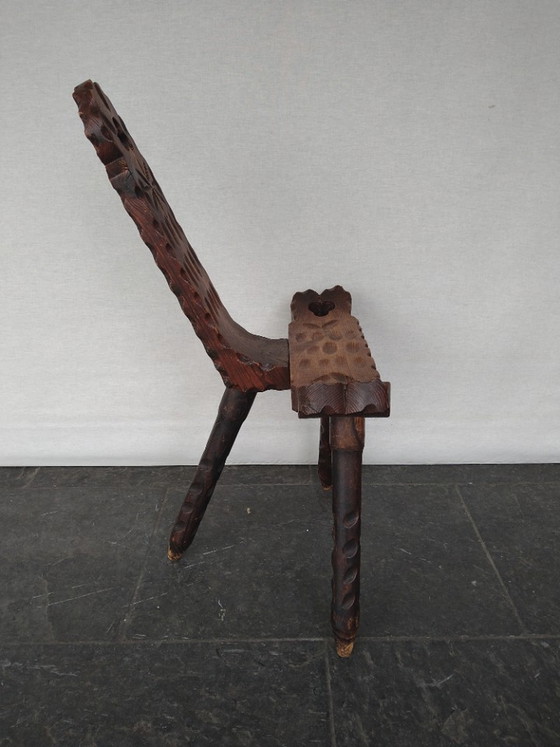 Image 1 of Chaise + Tabouret + Bougeoir Brutaliste Espagnol