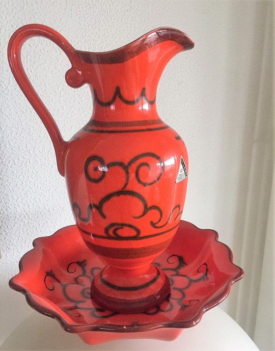 Image 1 of Pichet vintage en céramique Flora