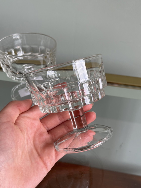 Image 1 of 4x coupes de champagne en cristal verres vintage