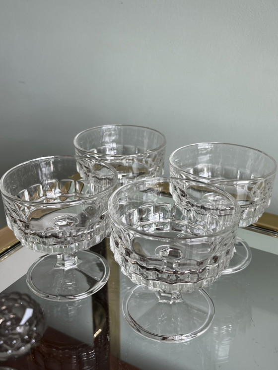Image 1 of 4x coupes de champagne en cristal verres vintage