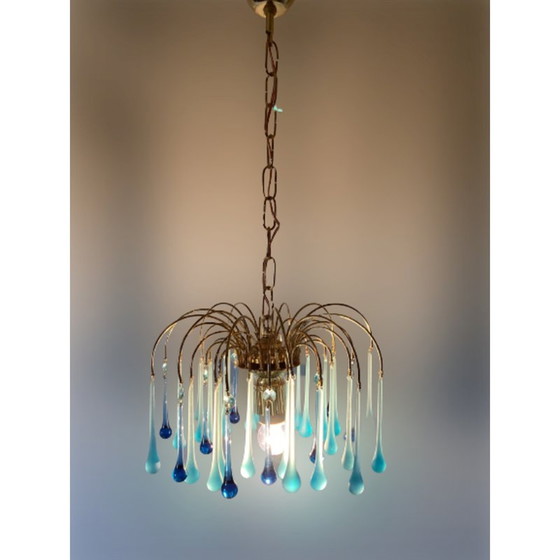 Image 1 of Vintage glass chandelier by Venini, Italy 1970s