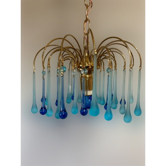 Image 1 of Vintage glass chandelier by Venini, Italy 1970s