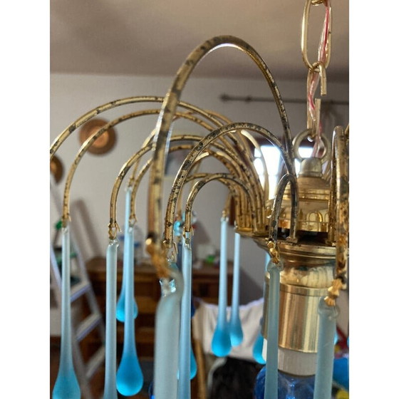 Image 1 of Vintage glass chandelier by Venini, Italy 1970s