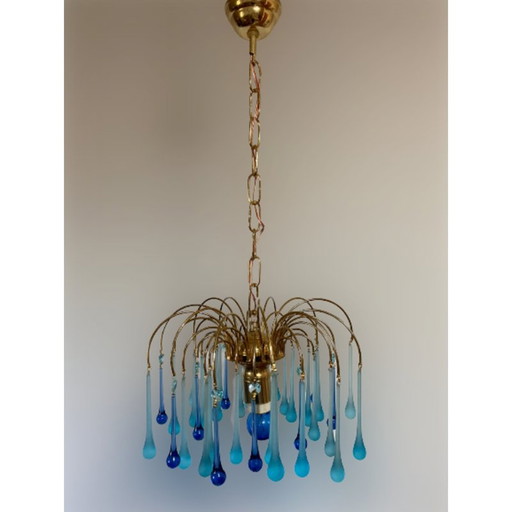 Vintage glass chandelier by Venini, Italy 1970s