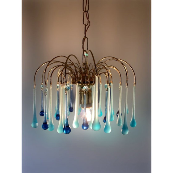 Image 1 of Vintage glass chandelier by Venini, Italy 1970s