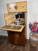 Art decó Brocante Vintage Butt Walnut Cocktail Bar 1920