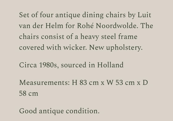 Image 1 of 4x Lute Van Der Helm Chairs