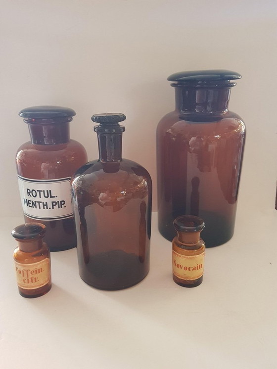 Image 1 of 5 bottiglie da farmacia Vintage Convolut