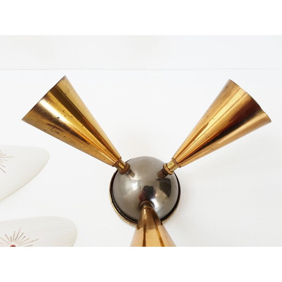 Image 1 of Pair of triple wall lamp - 1950s