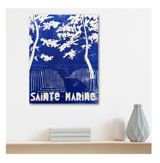 Linogravure "Sainte-Marine" By Frédéric Cadiou