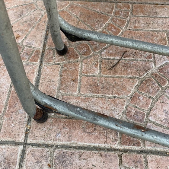 Image 1 of Pair of vintage German metal and wood folding chairs, 1960-1970