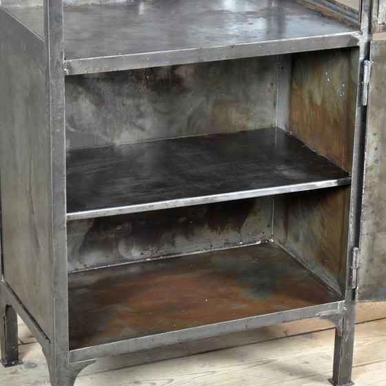 Image 1 of Vintage Iron And Glass Medical Cabinet, 1950’S