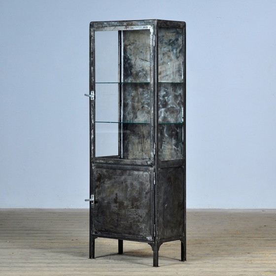 Image 1 of Vintage Iron And Glass Medical Cabinet, 1950’S