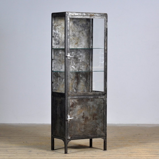 Image 1 of Vintage Iron And Glass Medical Cabinet, 1950’S